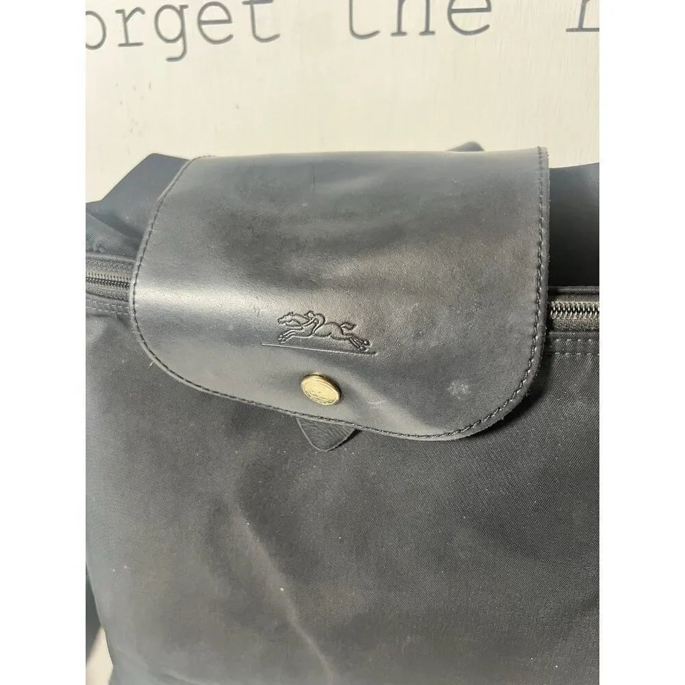 longchamp Le Pliage Medium Back Pack Black - Picture 2 of 7